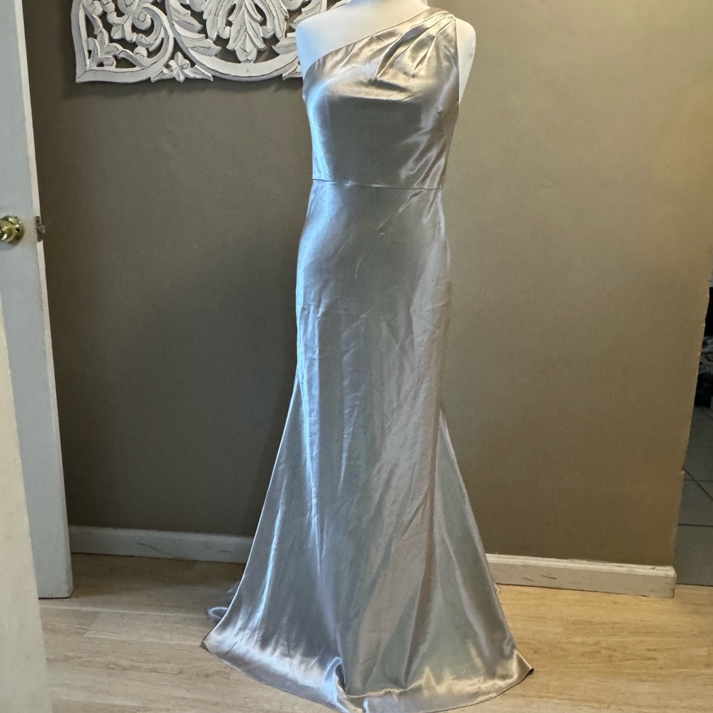 Elegant Silver One-Shoulder Dress